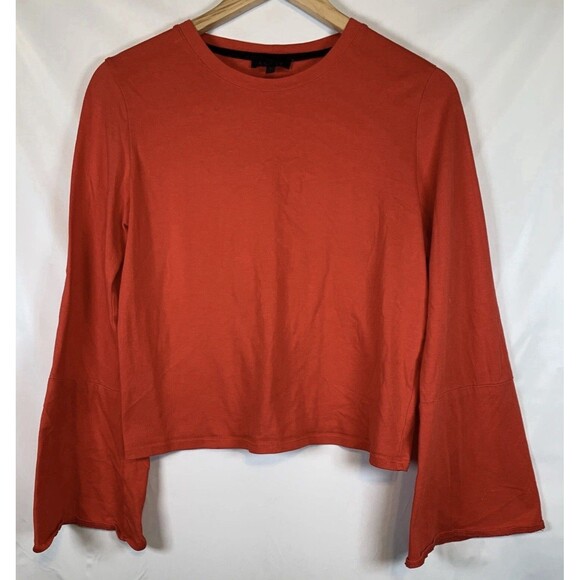 The Range NYC Red Stark Flare Long Bell Sleeve Women’s Top Size Medium - Picture 3 of 8